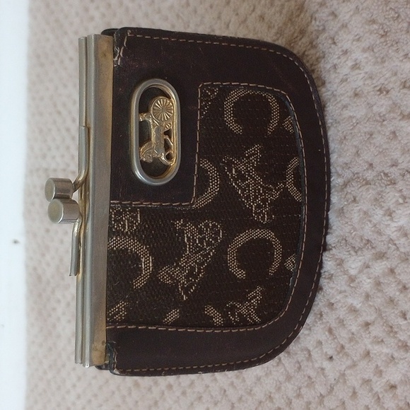 Celine Handbags - CELINE VINTAGE CANVAS & LEATHER COIN PURSE
